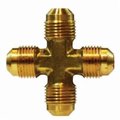 Midland Metal Cross, Cross, 14 Nominal, 45 deg Male Flare UNF, 1400 psi, 65 to 250 deg F, CA377 Brass, Forged 10373